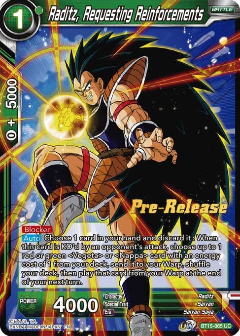 Raditz, Requesting Reinforcements