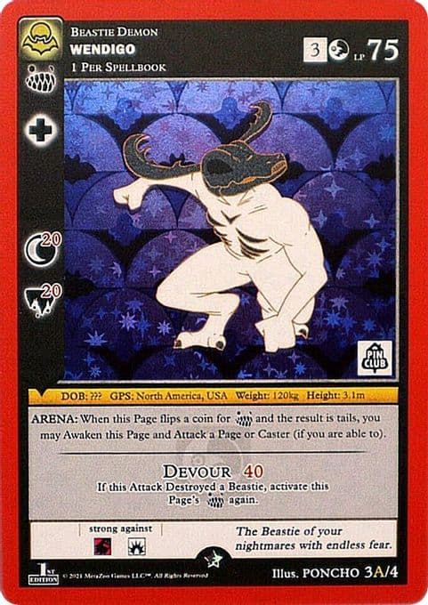 Wendigo - 3A (Pin Club Nightfall Mystery Collection 1st Edition)