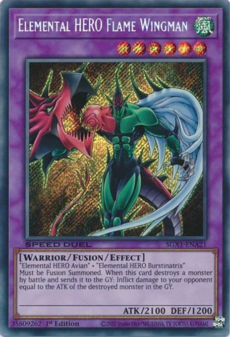 Elemental HERO Flame Wingman (Secret Rare)