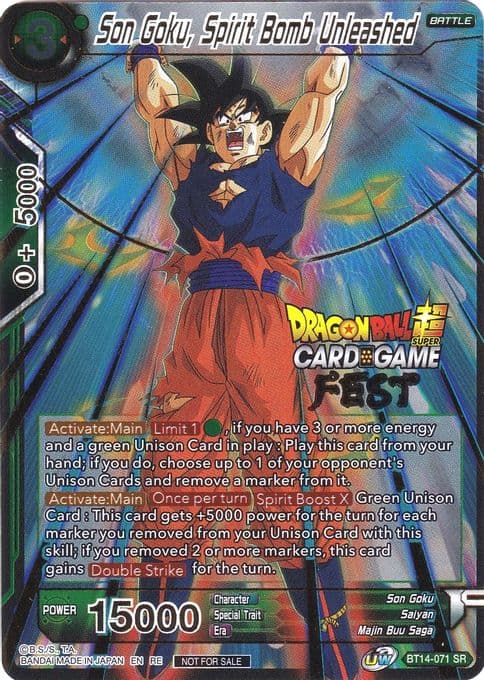 Son Goku, Spirit Bomb Unleashed (Card Game Fest 2022)