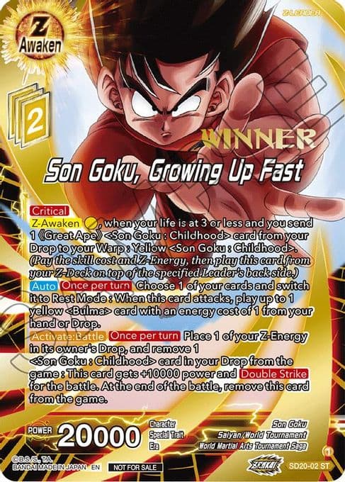 Son Goku, Growing Up Fast (ZENKAI Celebration Winner-Stamped)