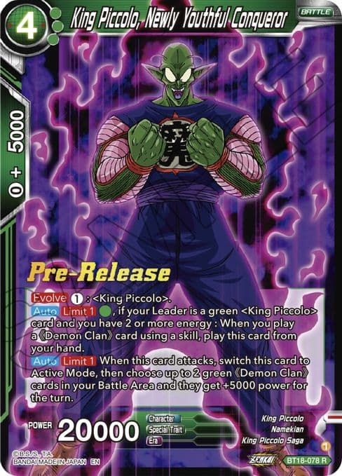 King Piccolo, Newly Youthful Conqueror