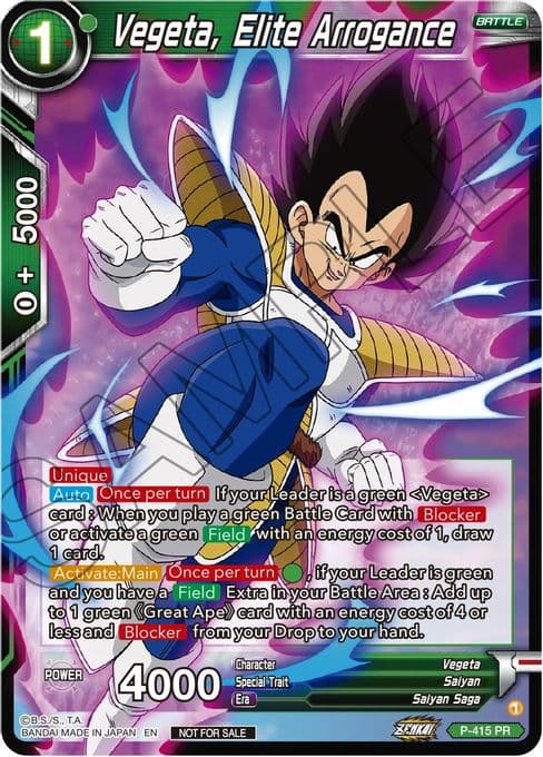 Vegeta, Elite Arrogance (Zenkai Series Tournament Pack Vol.1)