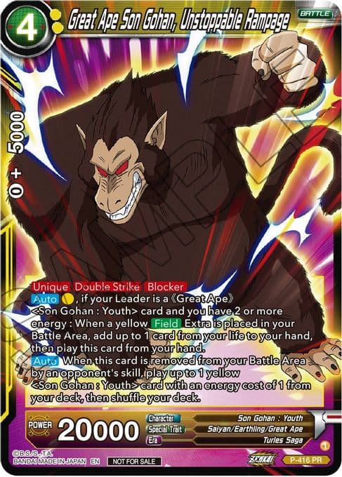 Great Ape Son Gohan, Unstoppable Rampage (Zenkai Series Tournament Pack Vol.1)