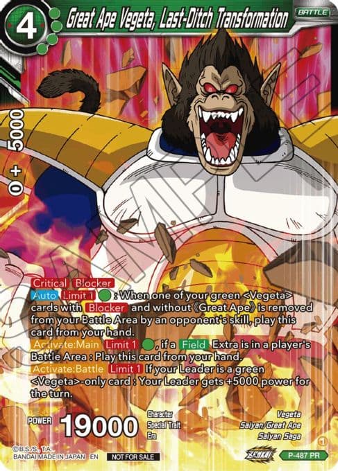 Great Ape Vegeta, Last-Ditch Transformation (Zenkai Series Tournament Pack Vol.3)