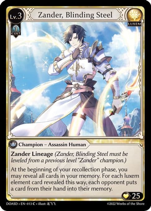 Zander, Blinding Steel