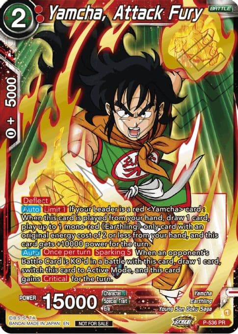 Yamcha, Attack Fury (Championship Selection Pack 2023 Vol.2) (Gold-Stamped Silver Foil)