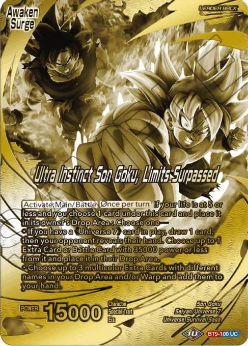 Son Goku // Ultra Instinct Son Goku, Limits Surpassed (Championship 2023 Golden Card Vol.2, Version 2)