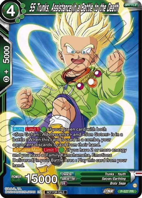 SS Trunks, Assistance in a Battle to the Death (Zenkai Series Tournament Pack Vol.5)