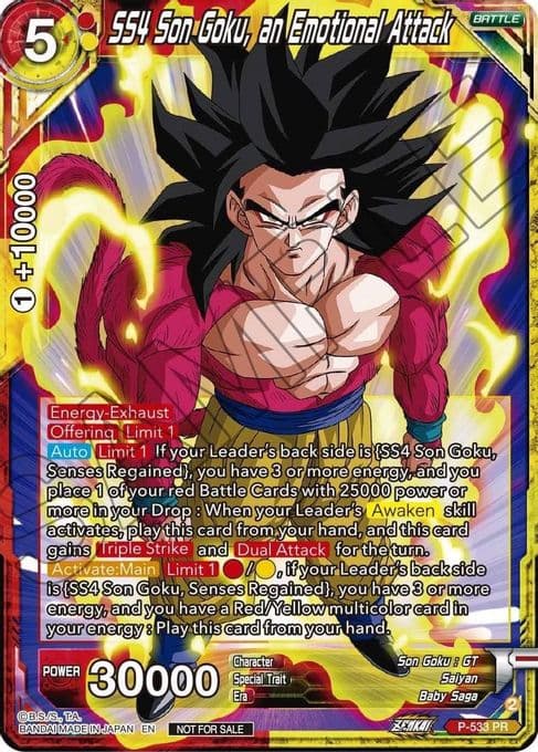 SS4, Son Goku, an Emotional Attack (Zenkai Series Tournament Pack Vol.5)