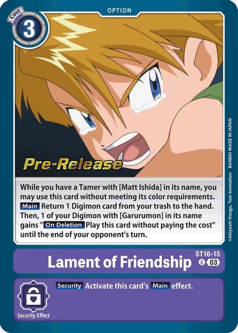 Lament of Friendship