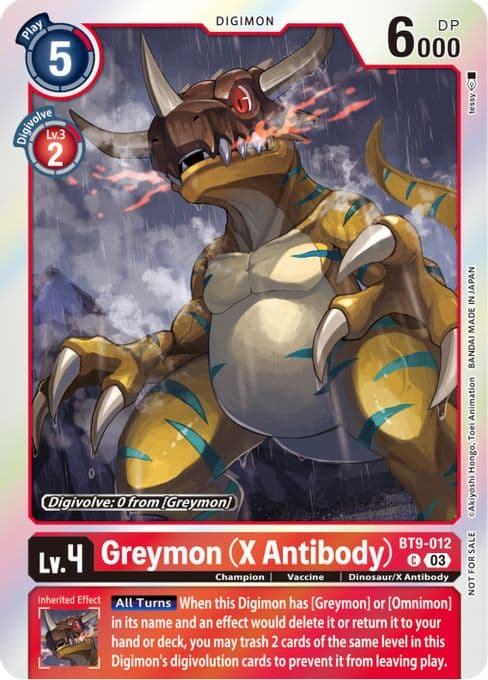 Greymon (X Antibody) (Blast Ace Pre-Release Winner)