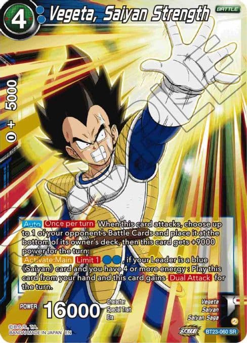 Vegeta, Saiyan Strength