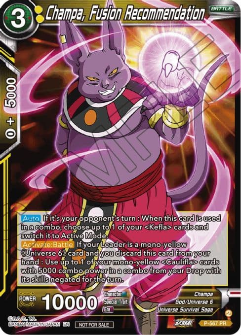Champa, Fusion Recommendation (Zenkai Series Tournament Pack Vol.6)