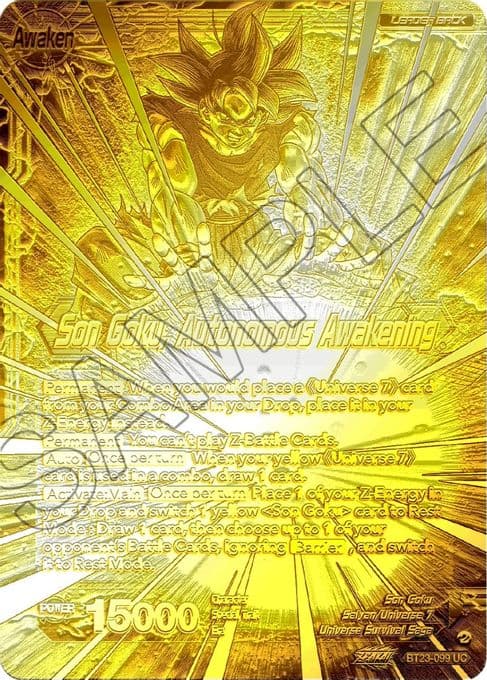 SSB Son Goku // Son Goku, Autonomous Awakening (2023 Championship Finals) (Gold Metal Foil)