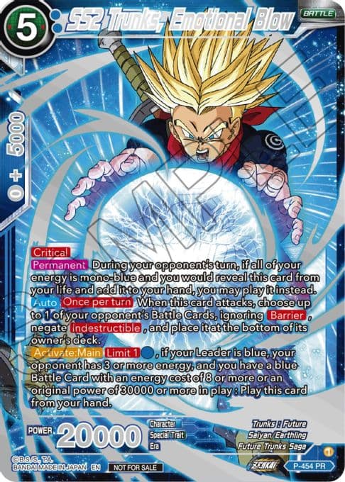 SS2 Trunks, Emotional Blow (Championship 2023 Reward Alternate Art Card Set) (Holo)
