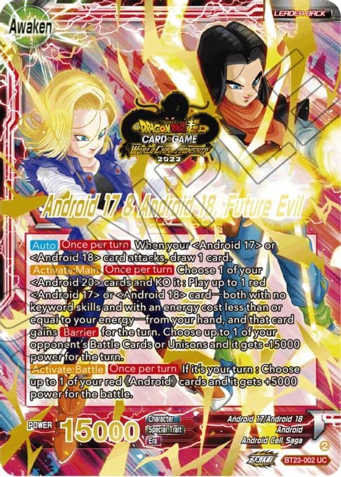 Android 17 & Android 18 // Android 17 & Android 18, Future Evil (2023 Worlds ZENKAI 06 Leader Set)