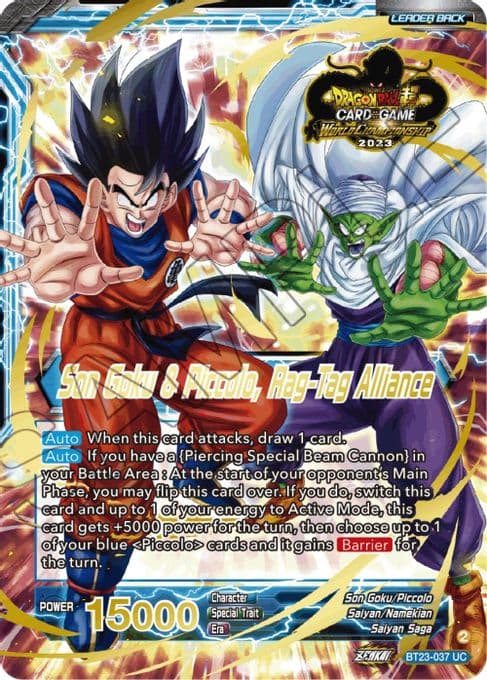 Son Goku // Son Goku & Piccolo, Rag-Tag Alliance (2023 Worlds ZENKAI 06 Leader Set)