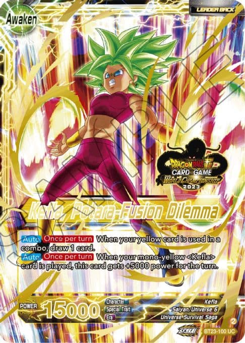 Kale & Caulifla // Kefla, Potara-Fusion Dilemma (2023 Worlds ZENKAI 06 Leader Set)