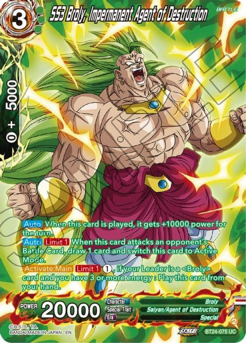 SS3 Broly, Impermanent Agent of Destruction (Collector Booster Silver)