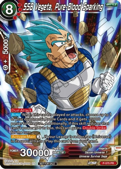 SSB Vegeta, Pure-Blood Sparking (Zenkai Series Tournament Pack Vol.7)