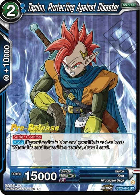 Tapion, Protecting Against Disaster