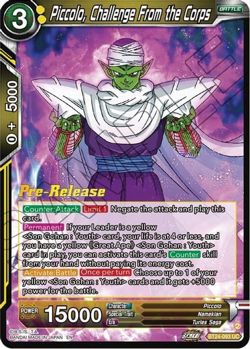 Piccolo, Challenge From the Corps