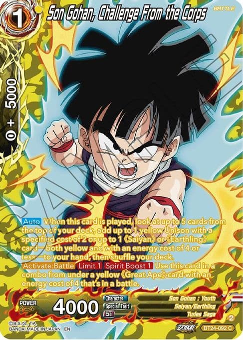 Son Gohan, Challenge From the Corps (Collector Booster Silver)
