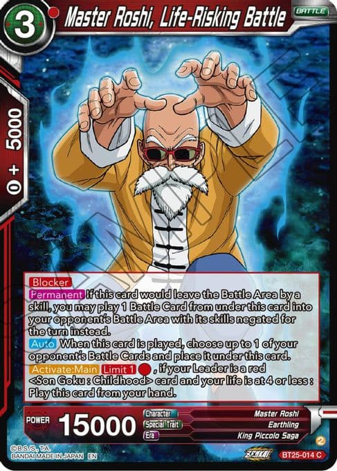 Master Roshi, Life-Risking Battle