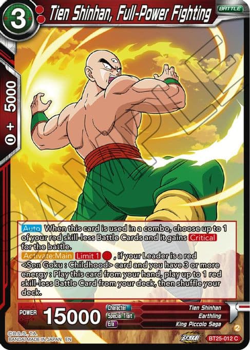Tien Shinhan, Full-Power Fighting