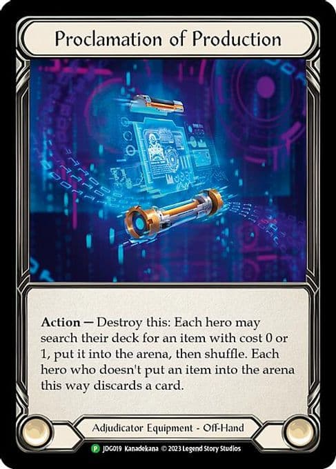 Proclamation of Production - JDG019