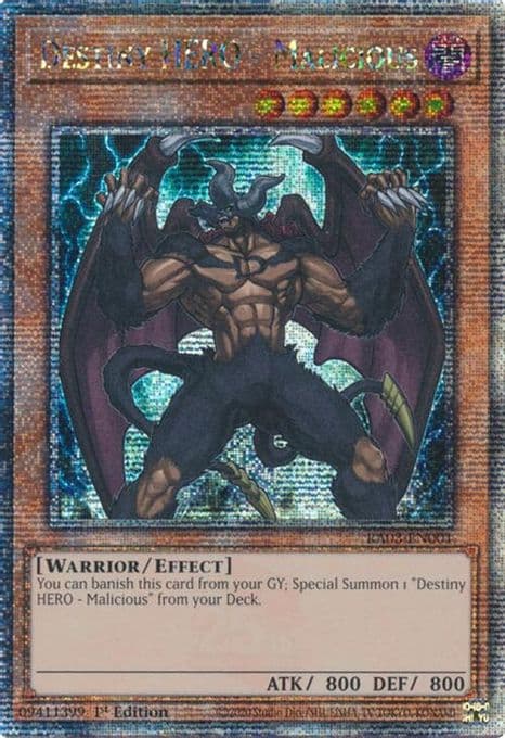 Destiny HERO - Malicious (Quarter Century Secret Rare)