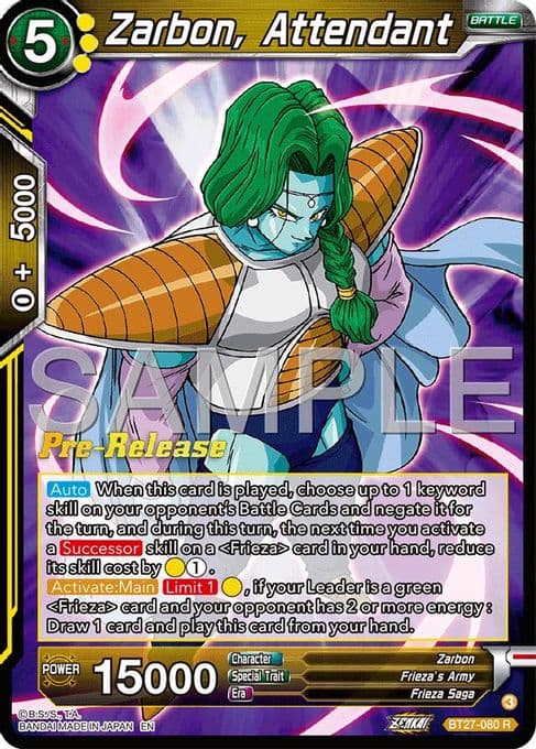 Zarbon, Attendant