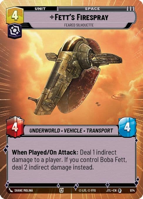 Fett's Firespray - Feared Silhouette (Hyperspace Foil)