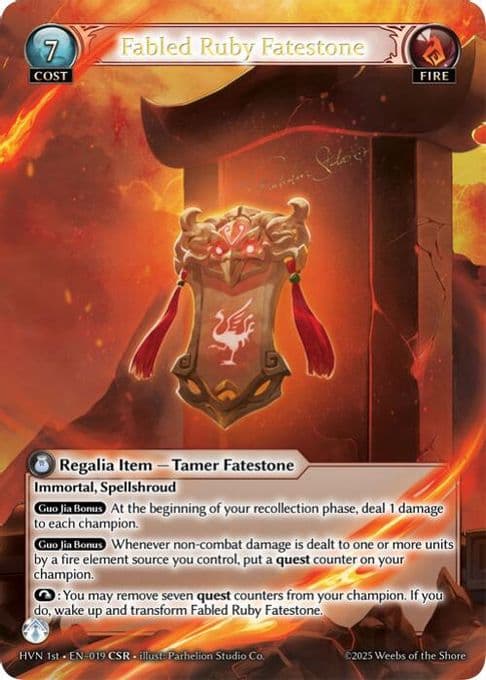 Fabled Ruby Fatestone // Suzaku, Vermillion Phoenix (CSR)