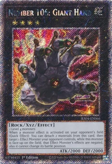 Number 106: Giant Hand (Platinum Secret Rare)