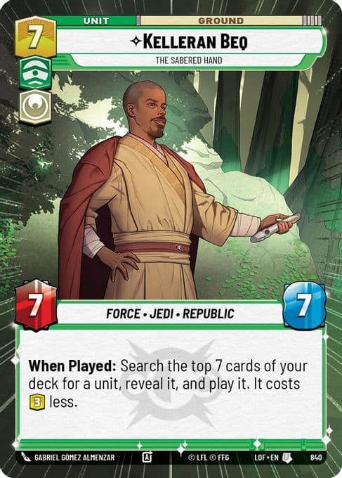 Kelleran Beq - The Sabered Hand (Hyperspace Foil)