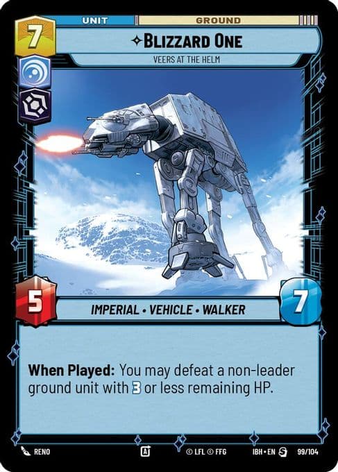 Blizzard One - Veers at the Helm