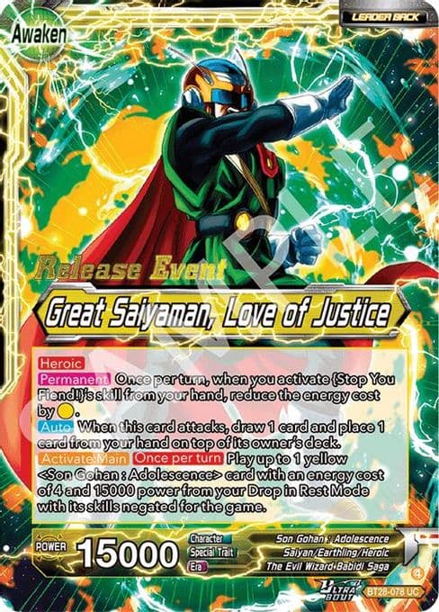 Son Gohan // Great Saiyaman, Love of Justice