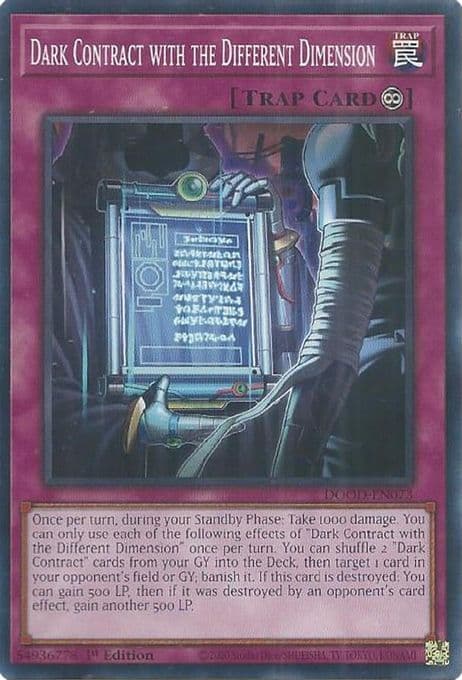 Dark Contract with the Different Dimension