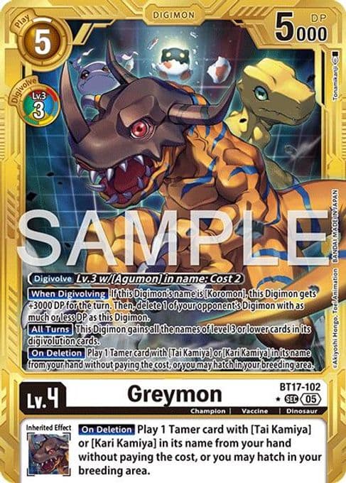 Greymon - BT17-102 (Gold Border)
