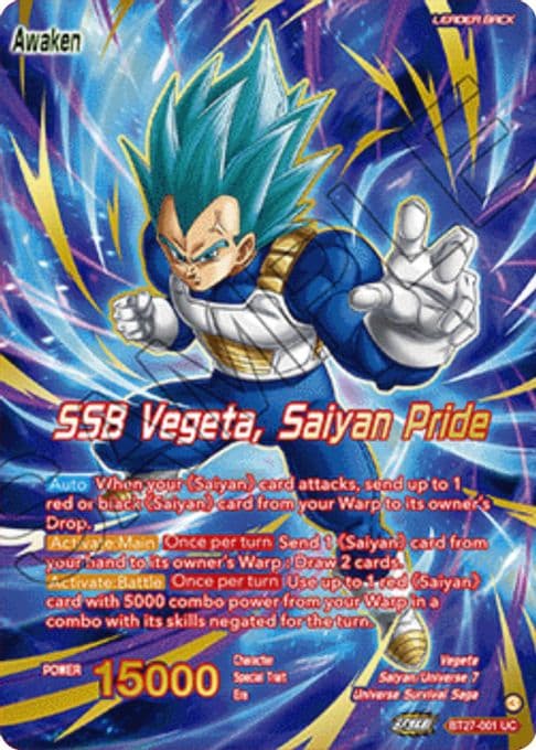 Vegeta // SSB Vegeta, Saiyan Pride (Championship 2025 Finals Alternate Art Leader Card)