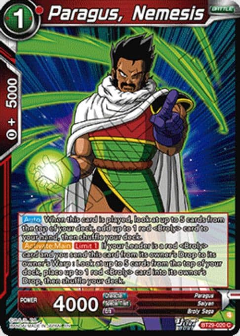 Paragus, Nemesis