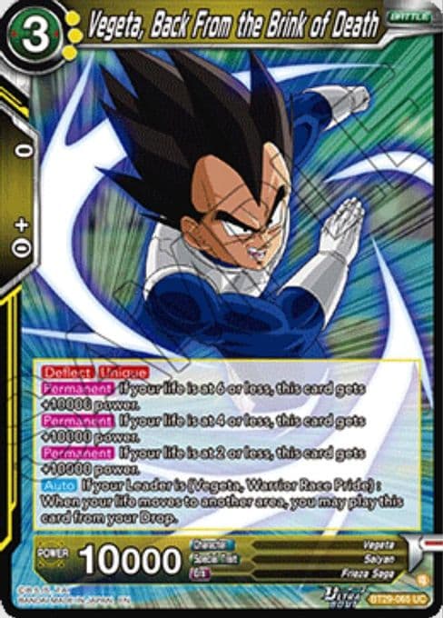 Vegeta, Back From the Brink of Death