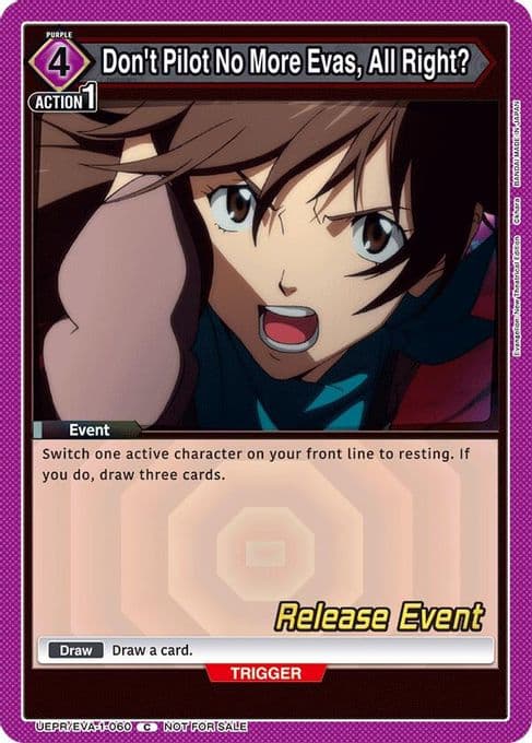 Don't Pilot No More Evas, All Right?