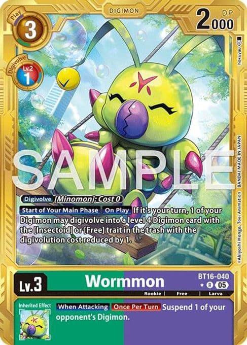 Wormmon - BT16-040 (Gold Border)