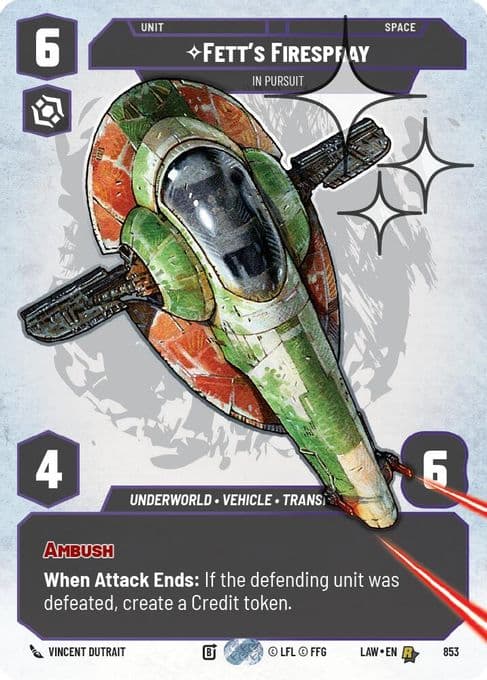 Fett's Firespray - In Pursuit (Prestige Foil)