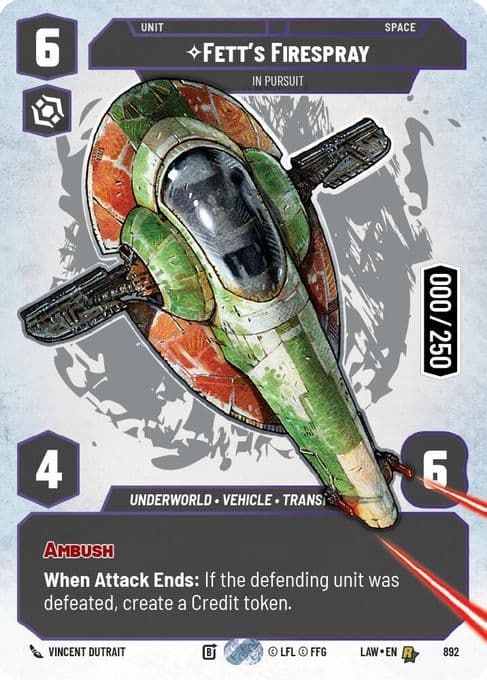 Fett's Firespray - In Pursuit (Serialized)