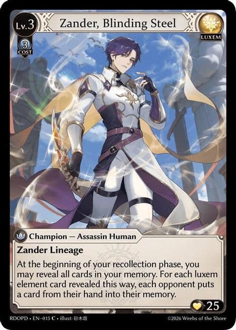 Zander, Blinding Steel (Extended Art)