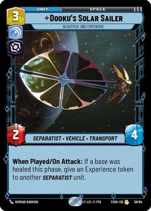 Dooku's Solar Sailer - Beautiful and Expensive